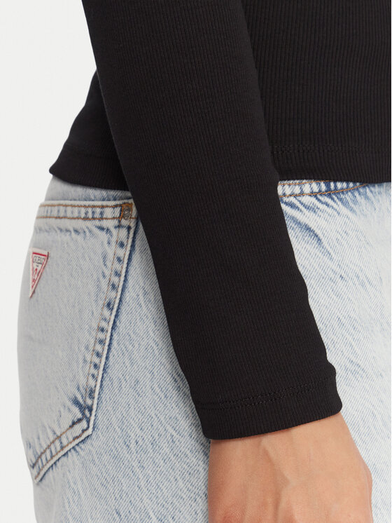 Guess Jeans Guess Jeans Bluza W5BP01 KA0H1 Črna Slim Fit