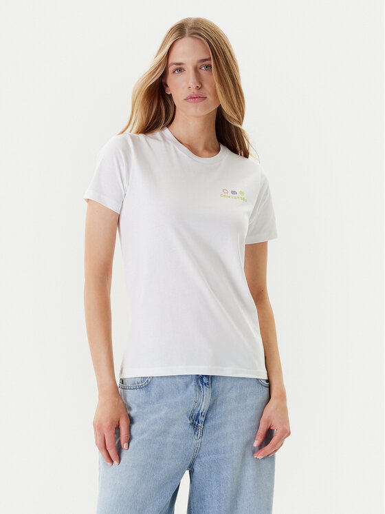 Converse Converse T-Shirt Sea 10027759-A01 Bílá Regular Fit