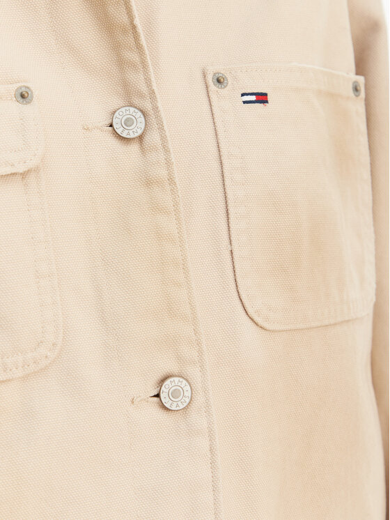 Tommy Jeans Tommy Jeans Marškinių švarkas Distressed Chore DW0DW22599 Smėlio Relaxed Fit