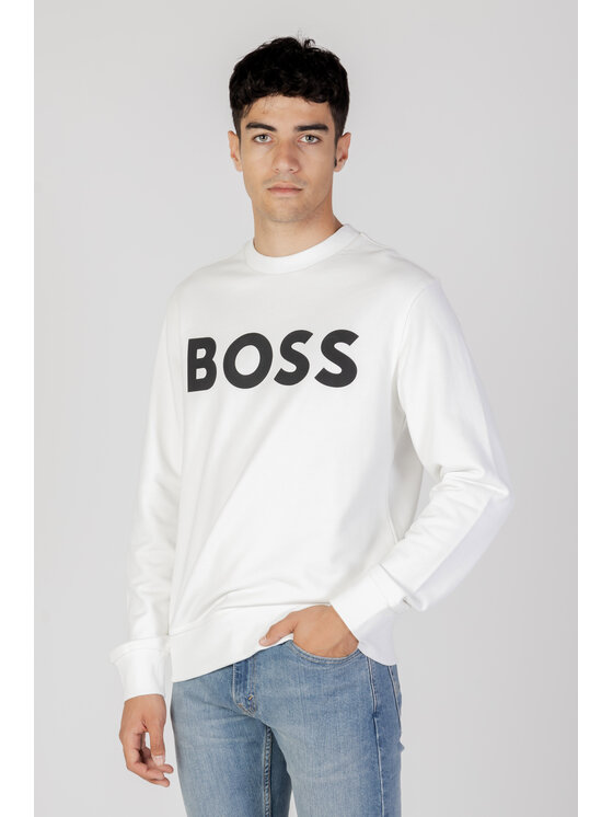 BOSS Boss Felpa We Basic Crew Bianco Basic Fit