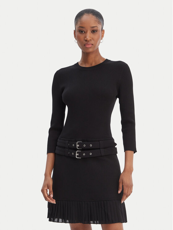 Morgan Sukienka dzianinowa 261-RANOS Czarny Slim Fit