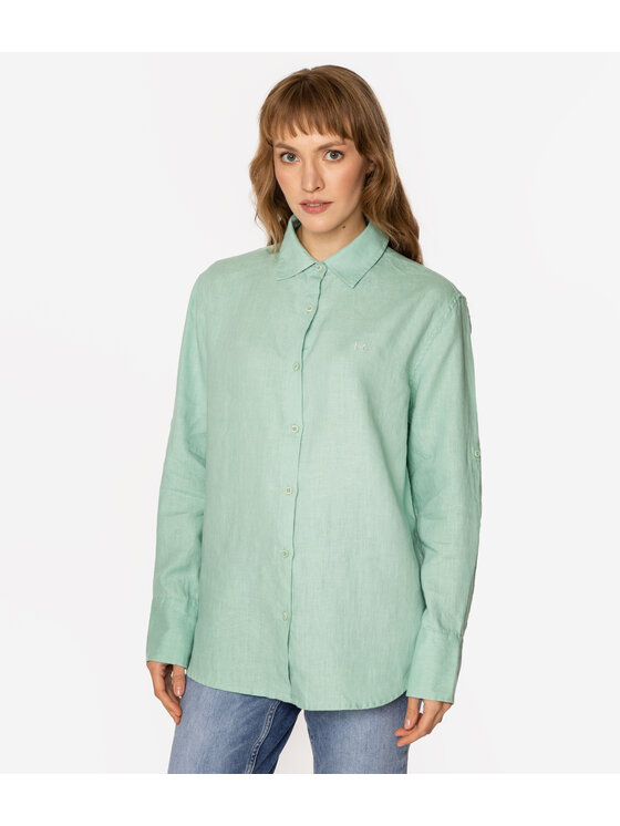 Lee Cooper Lee Cooper Koszula LINA 2020 Zielony Regular Fit