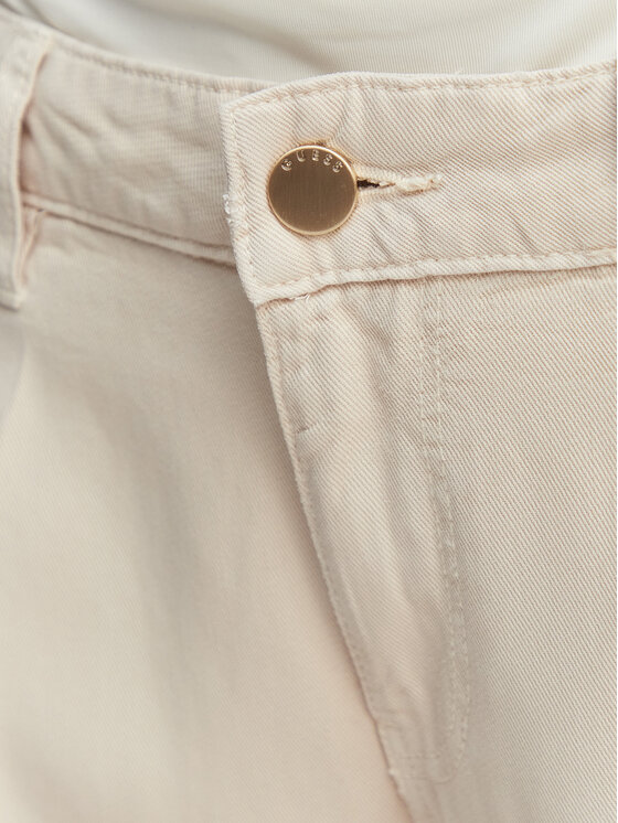 Guess Guess Jeansy W4GA96 WDP85 Kremowy Wide Leg