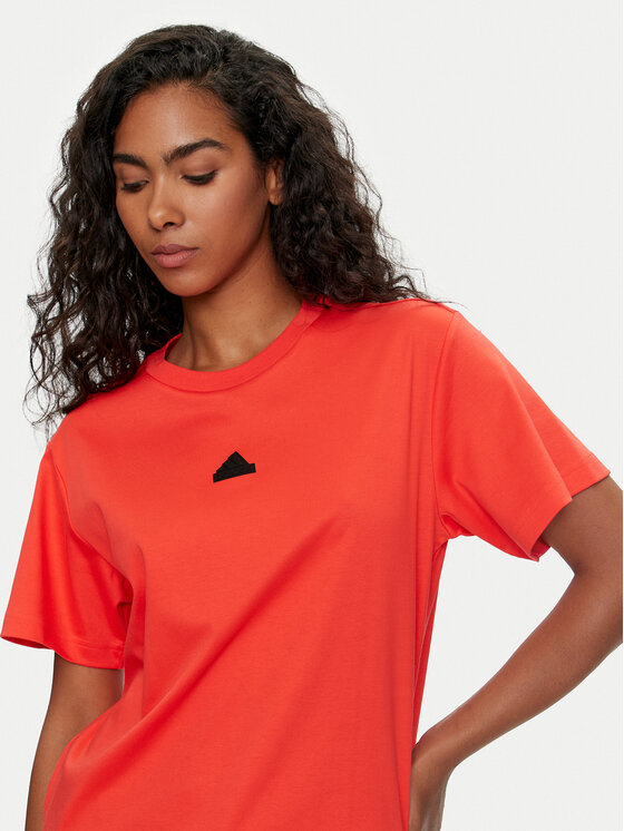 adidas adidas Тишърт Signature Graphic Print IY1460 Оранжев Loose Fit