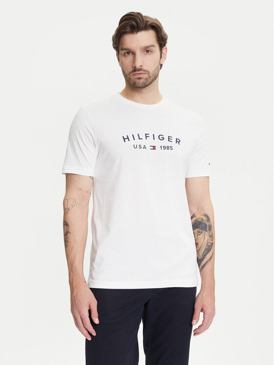 Tommy Hilfiger Tommy Hilfiger T-Shirt Fathers Day MW0MW39356 Biały Regular Fit