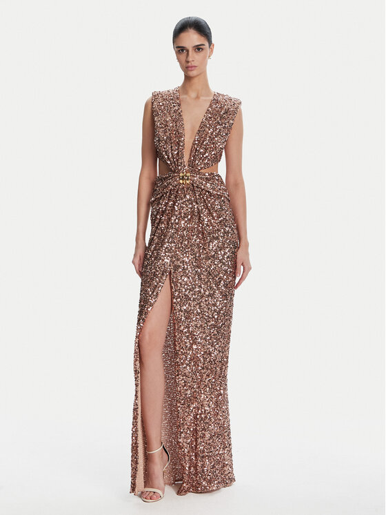 Elisabetta Franchi Elisabetta Franchi Sukienka wieczorowa ABR4852E2 181 Brązowy Regular Fit