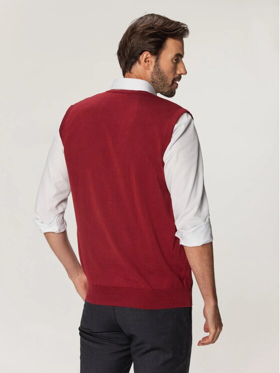 Willsoor Willsoor Kamizelka 71876 Bordowy Regular Fit