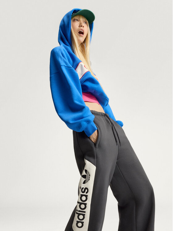 adidas adidas Donji dio trenerke 172438 Tamno siva Loose Fit