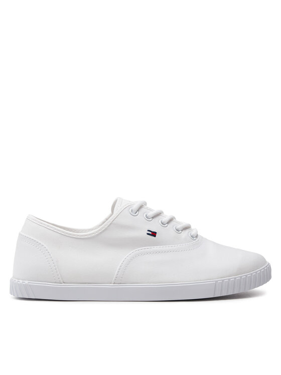 Tommy Hilfiger Tenis Superge Canvas Lace Up Sneaker FW0FW07805 Bela