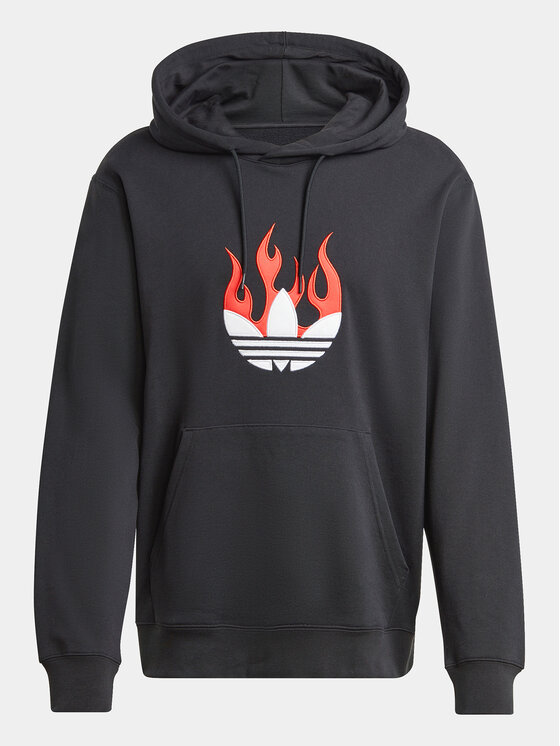 adidas adidas Majica dugih rukava Flames Logo IS0208 Crna Regular Fit