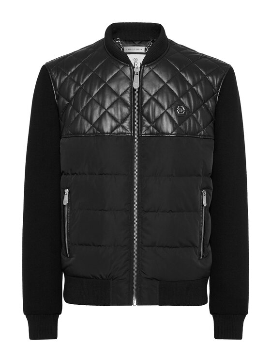 PHILIPP PLEIN PHILIPP PLEIN Kurtka skórzana 21121 Czarny Regular Fit