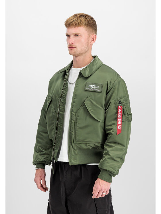 Alpha Industries Alpha Industries Kurtka bomber CWU-45 Heritage Bomber Jacket Zielony Core Fit