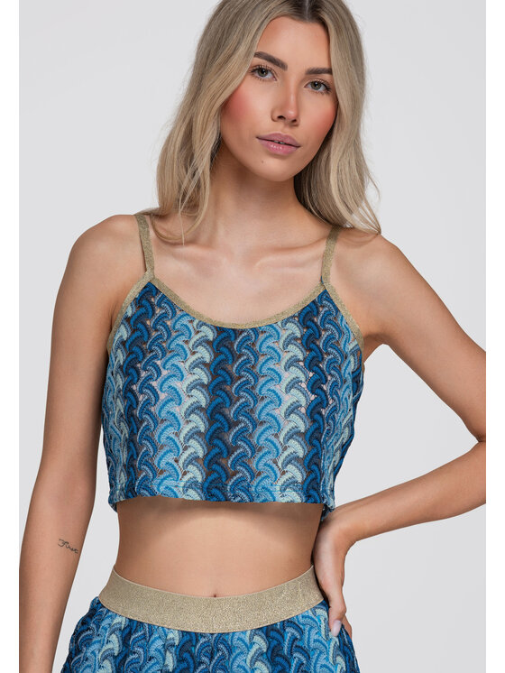 Ombre Ombre Bluzka OW-TS-E0068 Niebieski Loose Fit