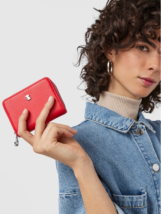 TOUS TOUS Малък дамски портфейл Monedero M. New Dubai 2001690017 Червен