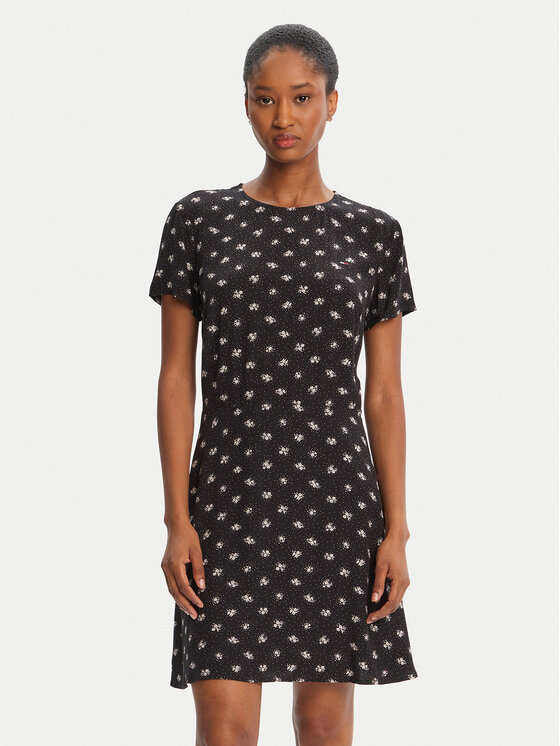 Tommy Jeans Tommy Jeans Rochie de zi DW0DW21120 Negru Regular Fit