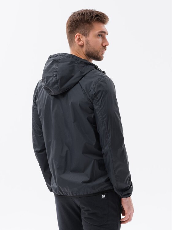 Ombre Ombre Kurtka przejściowa OM-JANP-0110 Czarny Regular Fit
