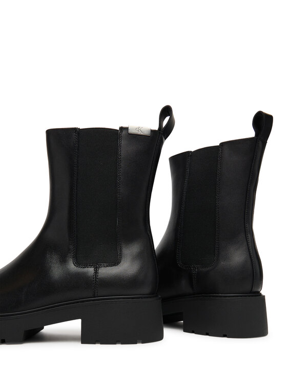 Calvin Klein Jeans Calvin Klein Jeans Kotníková obuv s elastickým prvkem Combat Mid Chelsea Boot Hw Lth YW0YW01869 Černá