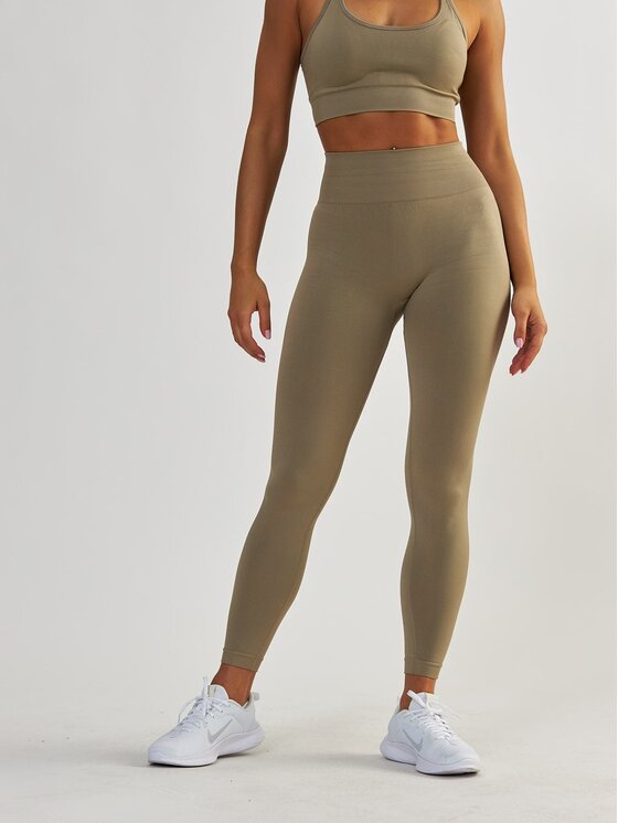 BeShaped BeShaped Legginsy Modelujące - Gym Queen Khaki Shaping Fit