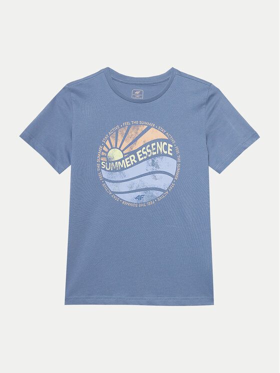 4F 4F Tricou 4FJWSS24TTSHM1135 Albastru Regular Fit