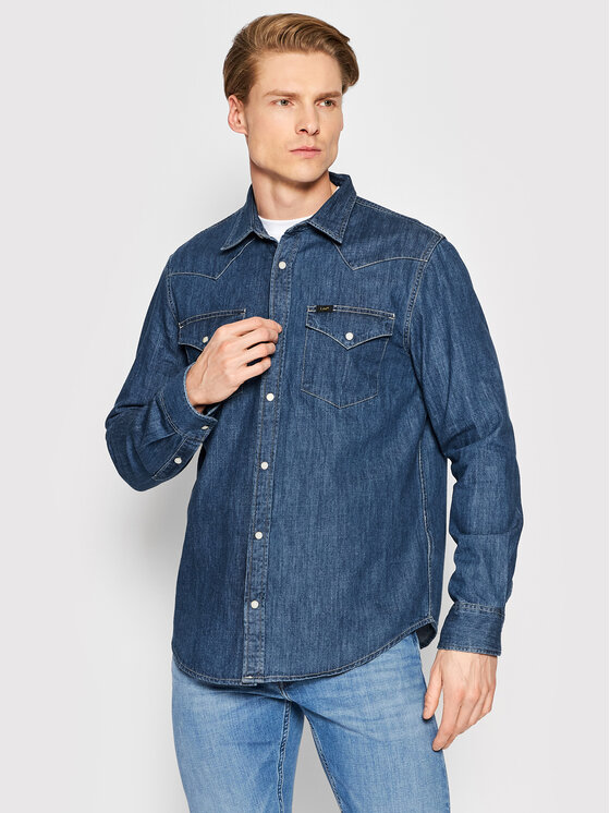 Lee Lee camicia di jeans Western L66WPLLA 112145397 Blu Regular Fit