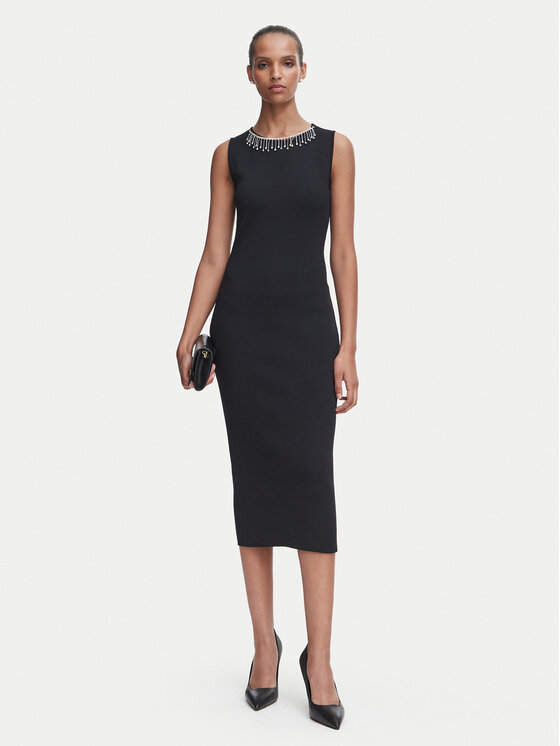 Rinascimento Rinascimento Коктейльна сукня CFM0012352003 Чорний Slim Fit