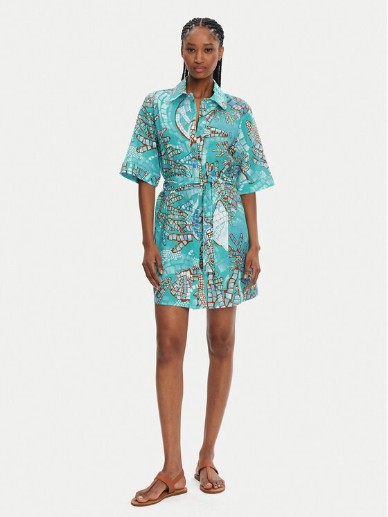 Seafolly Seafolly Srajčna obleka La Mer 55422-DR Turkizna Regular Fit