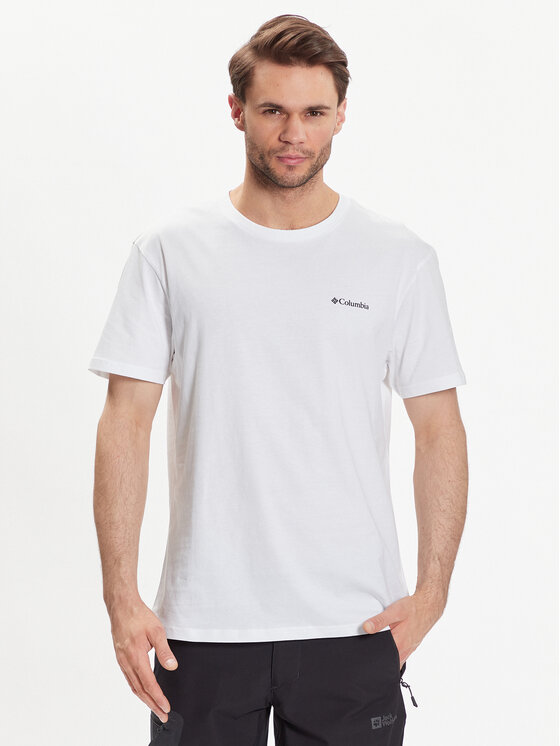Columbia Columbia T-krekls Basic Logo 1680053 Balts Regular Fit