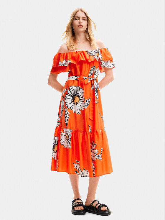 Desigual Desigual Ljetna haljina Georgeo 24SWVW02 Narančasta Regular Fit