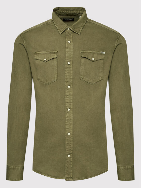 Jack&Jones Jack&Jones Krekls Sheridan 12138115 Zaļš Slim Fit