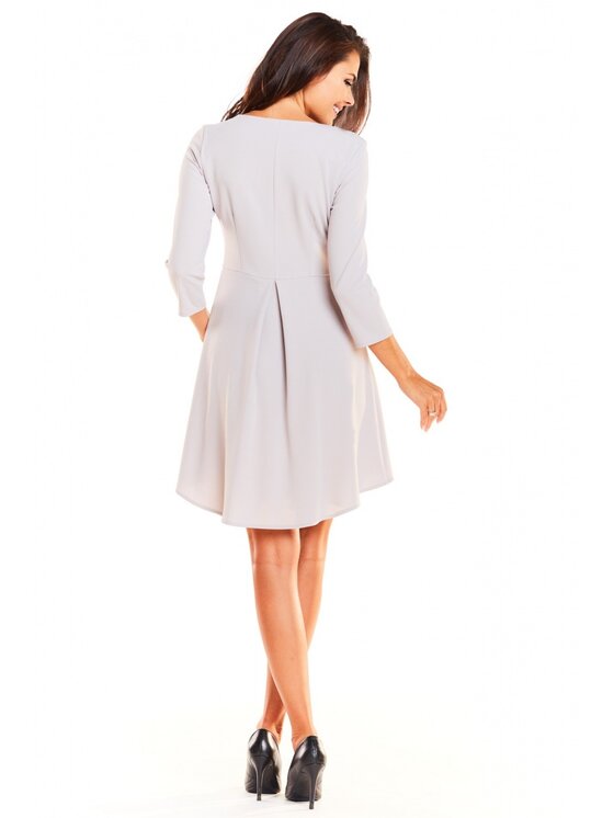 Awama Awama Sukienka codzienna A663 Szary Basic Fit