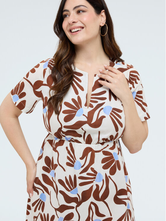 Fiorella Rubino Fiorella Rubino Vestito da giorno 7701T001858N0S1 Marrone Regular Fit