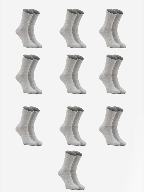 Urban Socks Urban Socks Zestaw 10 par wysokich skarpet męskich Zestaw 10 Par Długich Skarpet Męskich Szaych Urban Socks No Logo 41-46 Szary