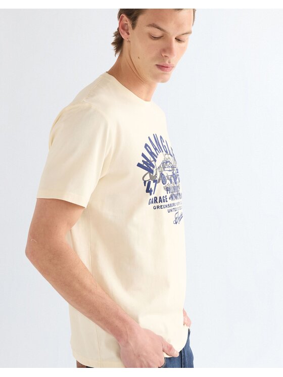 Wrangler Wrangler T-Shirt AMERICANA TEE Biały Regular Fit