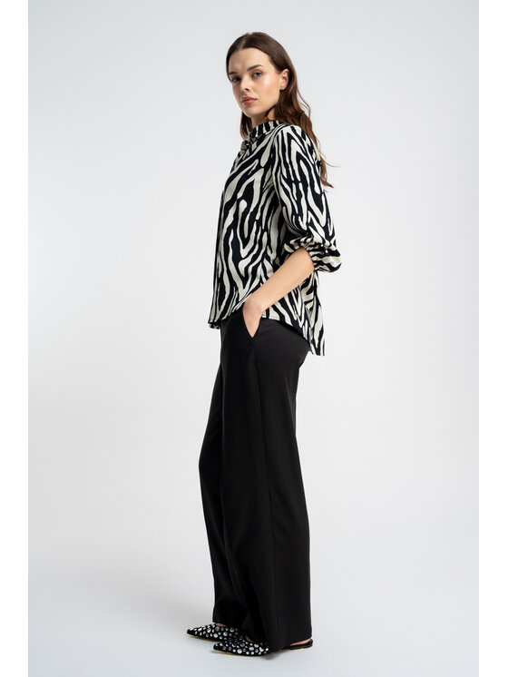 CLICK CLICK Πουκάμισο 10-6695 Μαύρο Loose Fit