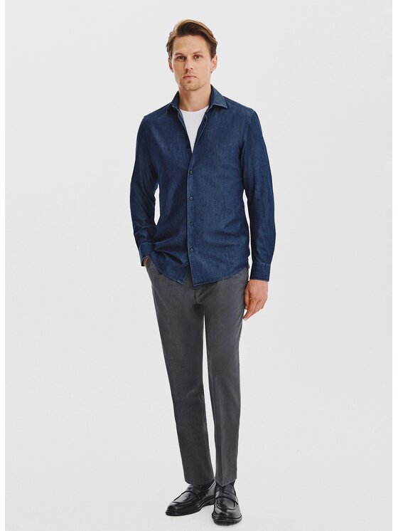 Pako Lorente Pako Lorente Koszula P25WF-1X-016 Granatowy Slim Fit