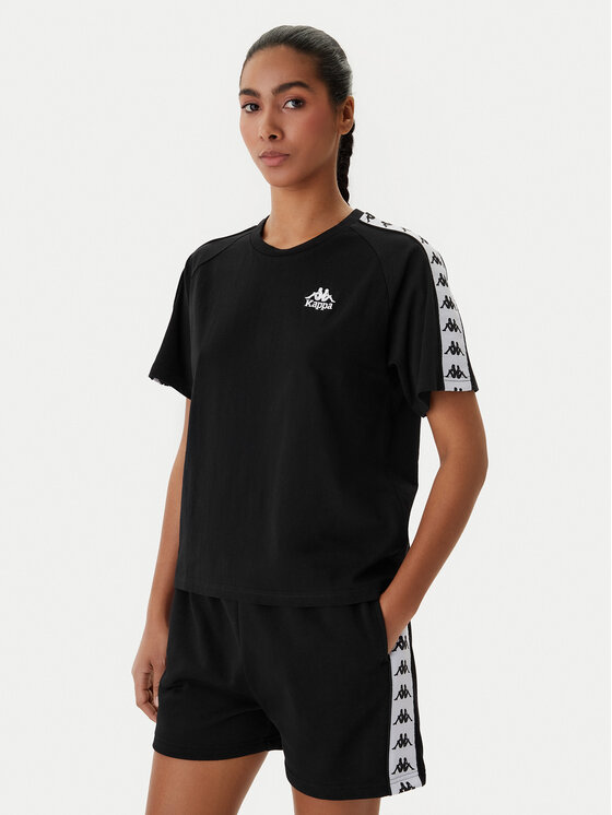Kappa Kappa Tricou Banda Adi 371U6WW Negru Regular Fit