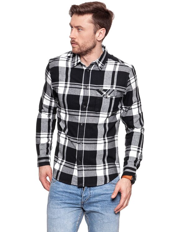 Wrangler Wrangler Camicia 1PKT FLAP SHIRT Bianco Regular Fit