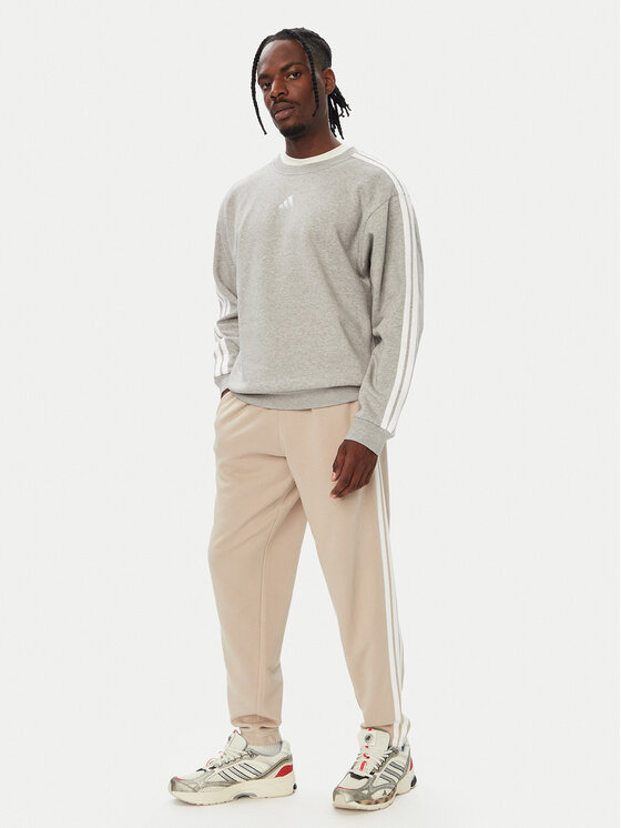 adidas adidas Spodnie dresowe Essentials 3-Stripes French Terry Tapered Cuffed KY4196 Beżowy Regular Fit