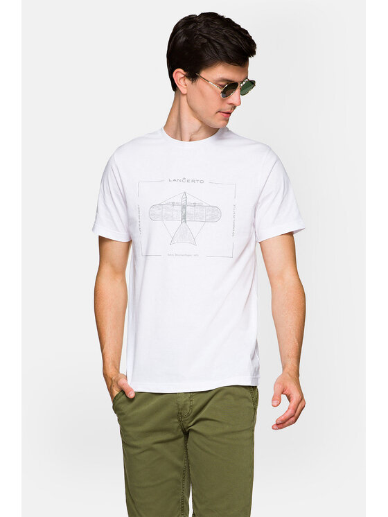 Lancerto Lancerto T-Shirt Rory TS073221000001 Biały Regular Fit