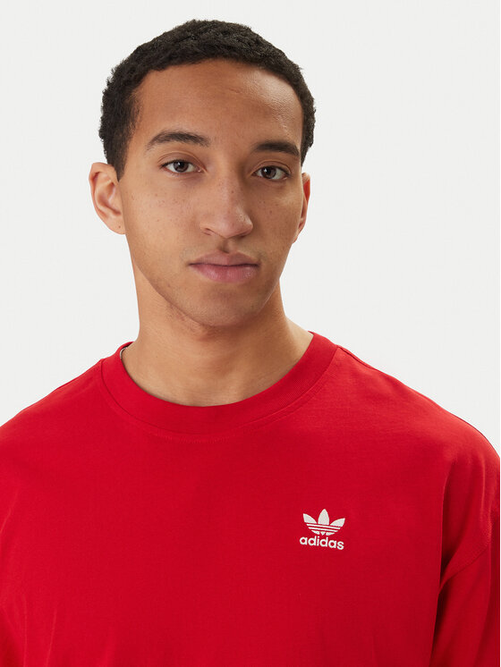 adidas adidas T-Shirt Trefoil Essentials KC8984 Czerwony Oversize