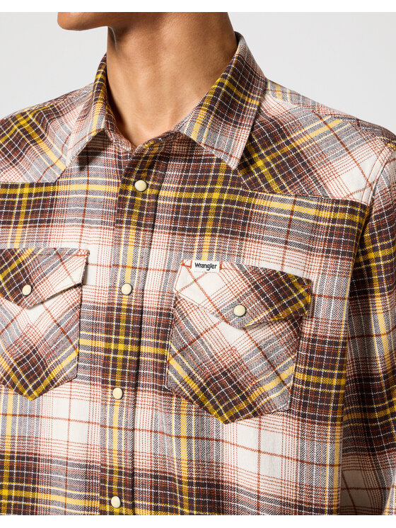 Wrangler Wrangler Camicia WESTERN SHIRT 112357247 Marrone Regular Fit