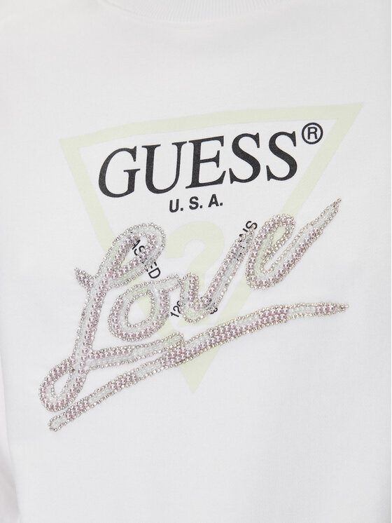 Guess Guess Majica dugih rukava W5GQ05 KB683 Bijela Reglan Fit