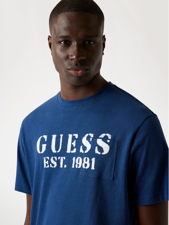 Guess Guess T-Shirt 176795 Modrá Classic Fit