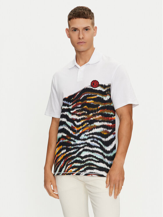 Just Cavalli Just Cavalli Polokošile 76OAG6R1 Bílá Regular Fit