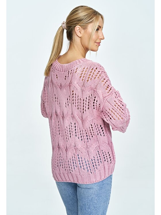 FIGL FIGL Sweter M910 Różowy Oversize