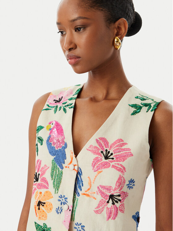 LOLA CASADEMUNT LOLA CASADEMUNT Жилетка за костюм LS2602009 Кремав Regular Fit