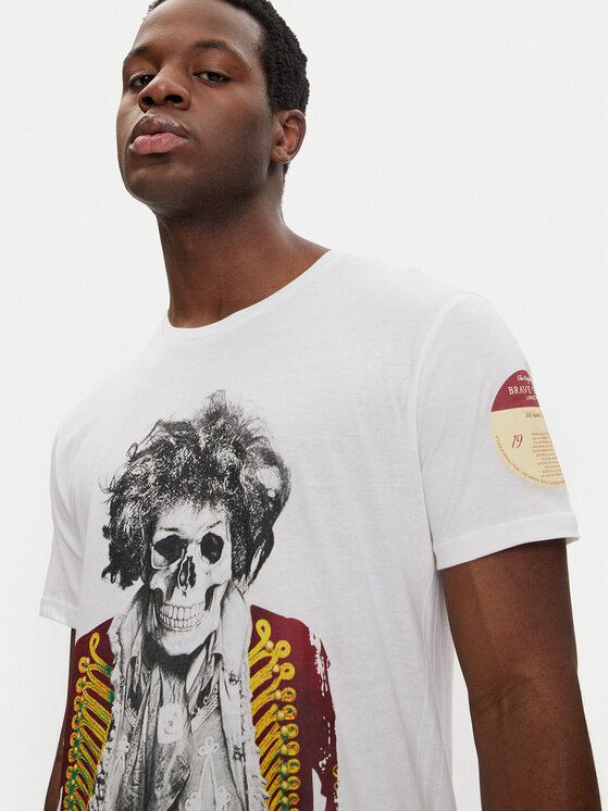 Brave Soul Brave Soul T-shirt MTS-149CAPITOL Bijela Regular Fit