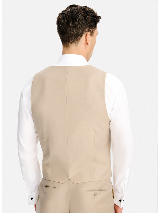 Pako Lorente Pako Lorente Kamizelka garniturowa P26SP-8G-002 Beżowy Slim Fit