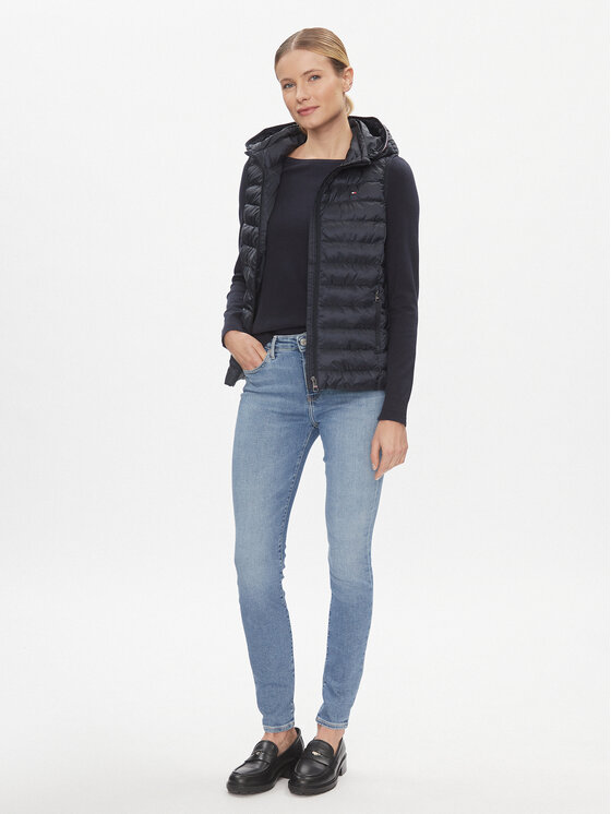 Tommy Hilfiger Tommy Hilfiger Αμάνικο Μπουφάν Global Stripe WW0WW42051 Σκούρο μπλε Regular Fit