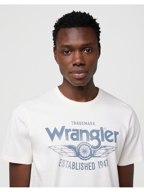 Wrangler Wrangler T-Shirt AMERICANA TEE Biały Regular Fit